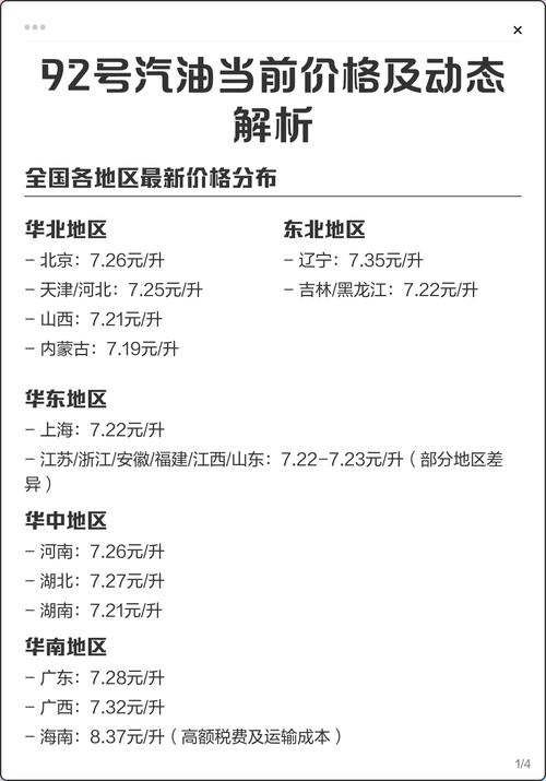 【92号汽油现在什么价位,92号汽油啥价】
